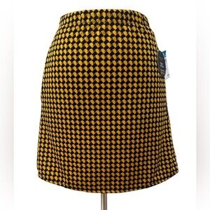 NWT -Houndstooth a line mini skirt plus size Chic Yellow and Black